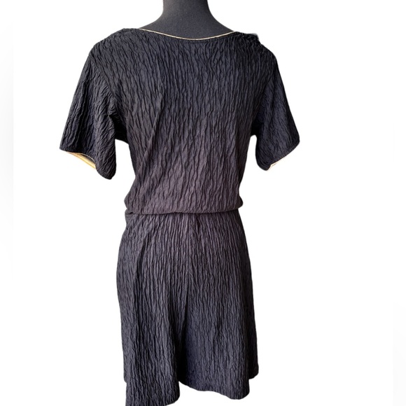 Sand Dollars Black and Gold Elastic Waist Romper - Picture 4 of 9